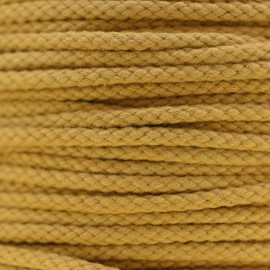 CORDON COTON TRESSÉ MOUTARDE x 1m