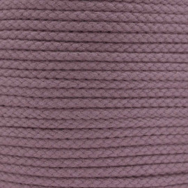 CORDON COTON TRESSÉ MAUVE x 1m