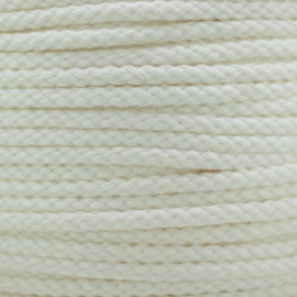 CORDON COTON TRESSÉ BLANC CASSÉ x 1m