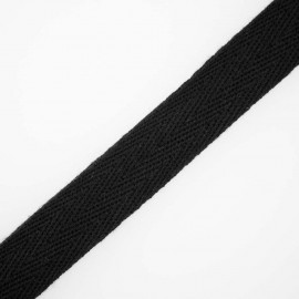 RUBAN COTON SERGE NOIR x 1m