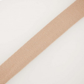 RUBAN COTON SERGE TOASTED ALMOND x 1m