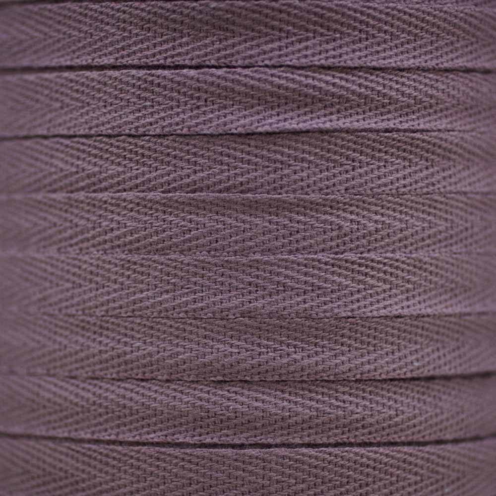 RUBAN COTON SERGE MAUVE x 1m
