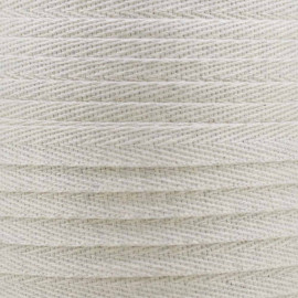 RUBAN COTON SERGE CRÈME CHINÉ x 1m