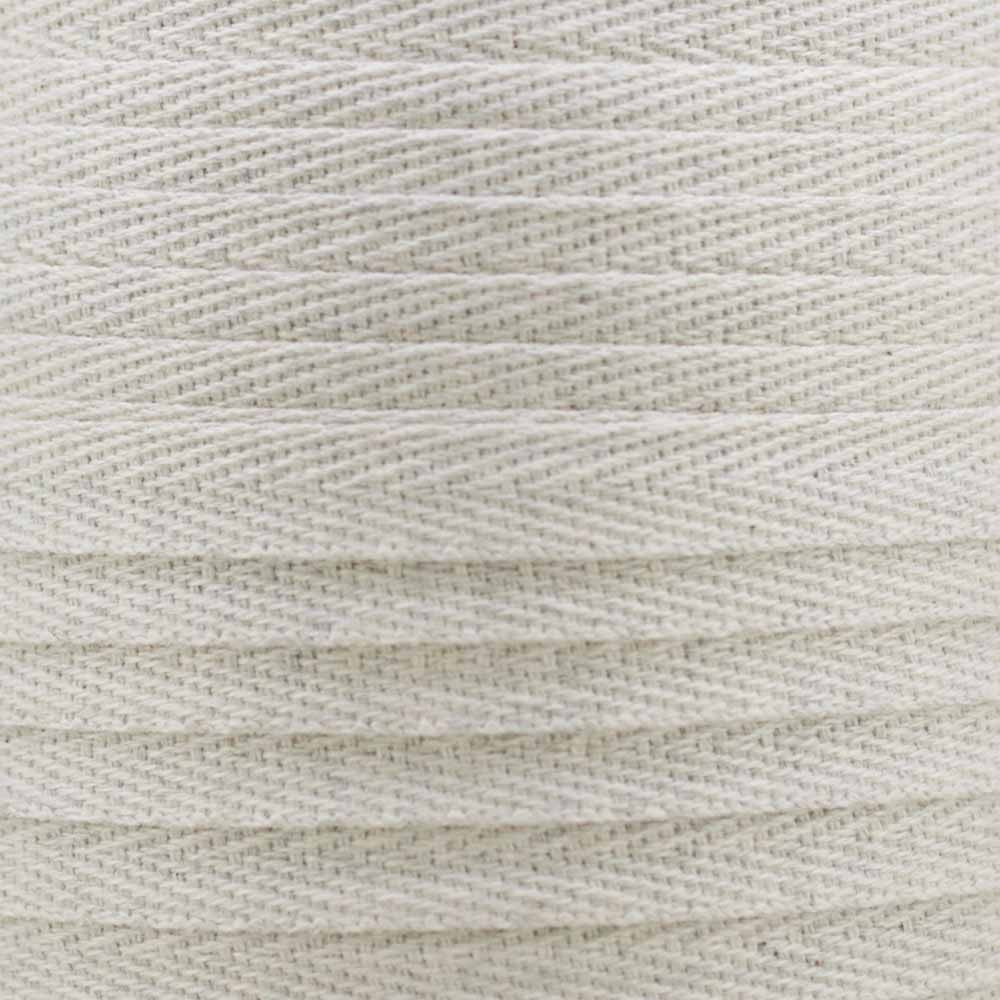 RUBAN COTON SERGE CRÈME CHINÉ x 1m