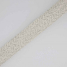 RUBAN COTON SERGE CRÈME CHINÉ x 1m