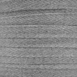 RUBAN COTON SERGE GRIS CLAIR CHINÉ x 1m