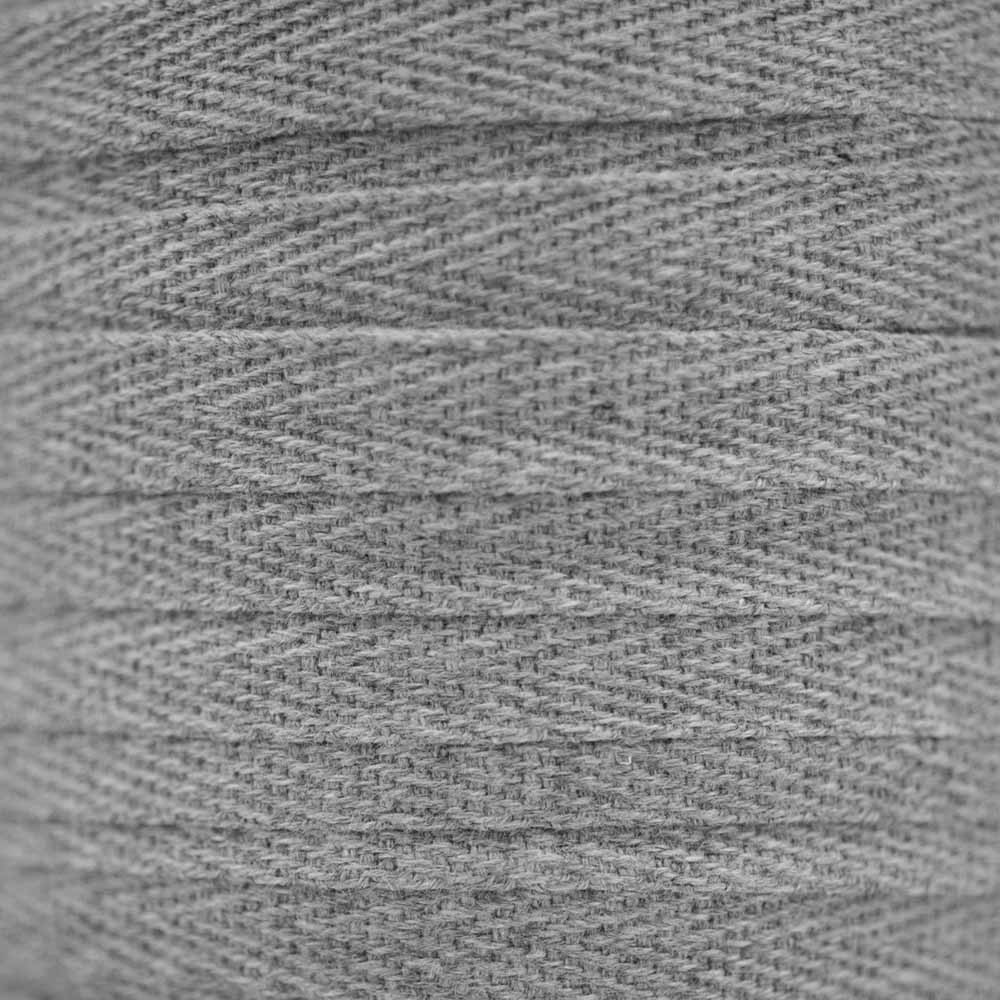 RUBAN COTON SERGE GRIS CLAIR CHINÉ x 1m
