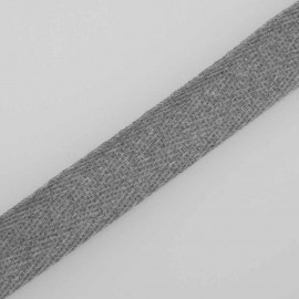 RUBAN COTON SERGE GRIS CLAIR CHINÉ x 1m