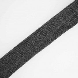 RUBAN COTON SERGE GRIS FONCÉ CHINÉ x 1m
