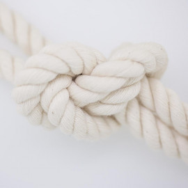 CORDE COTON TRESSÉ CREME x 1m