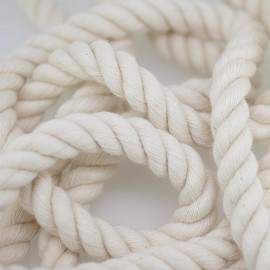 CORDE COTON TRESSÉ CREME x 1m