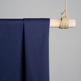 Tissu gabardine poly-coton bleu x 10cm  Pretty Mercerie -Mercerie en ligne 
