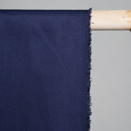Tissu gabardine poly-coton bleu x 10cm  Pretty Mercerie -Mercerie en ligne 