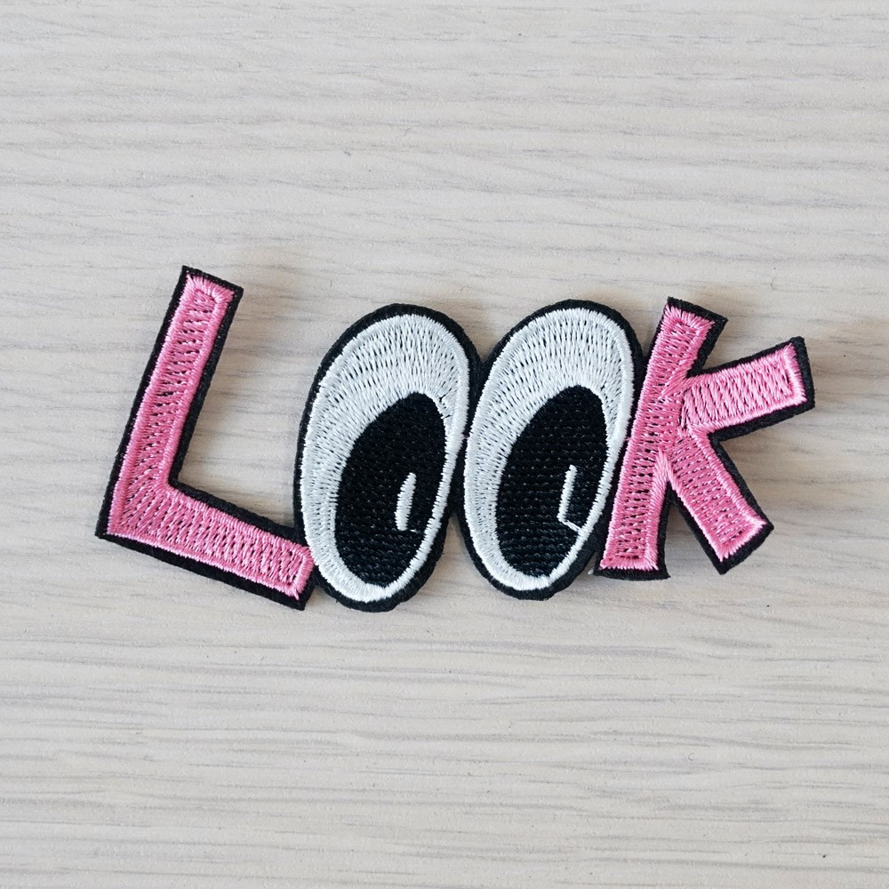 Badge brodé LOOK- pretty mercerie - customization - mercerie en ligne - mercerie pas cher 