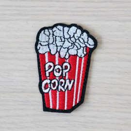 Badge brodé Pop Corn- pretty mercerie - customization - mercerie en ligne - mercerie pas cher 