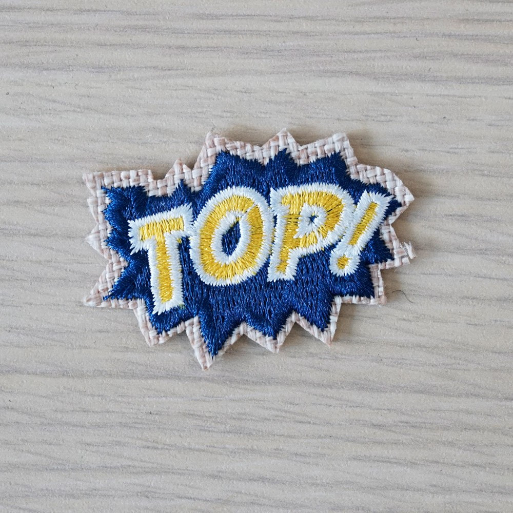 Badge brodé Top- pretty mercerie - customisation - mercerie en ligne - mercerie pas cher 