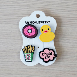 Pins Donuts & Canard & Frites & Cheer up- pretty mercerie - customisation - mercerie en ligne - mercerie pas cher 