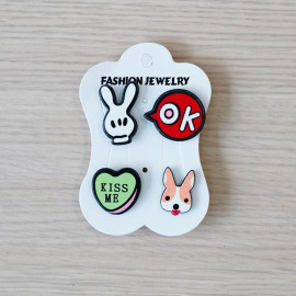 Pins Doigts & Ok & Kiss me & Dog- pretty mercerie - customisation - mercerie en ligne - mercerie pas cher 