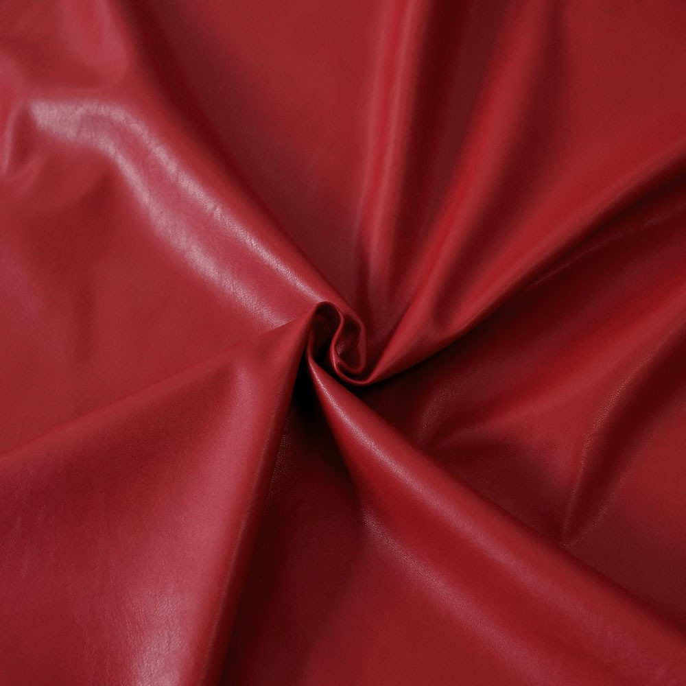 TISSU SIMILI CUIR ROUGE x 10 CM  - pretty mercerie - tissus couture - mercerie pas cher
