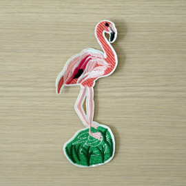 achat Badge brodé Flamant rose  - pretty mercerie - mercerie en ligne