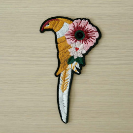 achat Badge brodé oiseau et fleurs  - pretty mercerie - mercerie en ligne