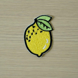 achat Badge brodé motif citron jaune  - pretty mercerie - mercerie en ligne