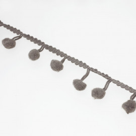 Galon Pompon gris souris