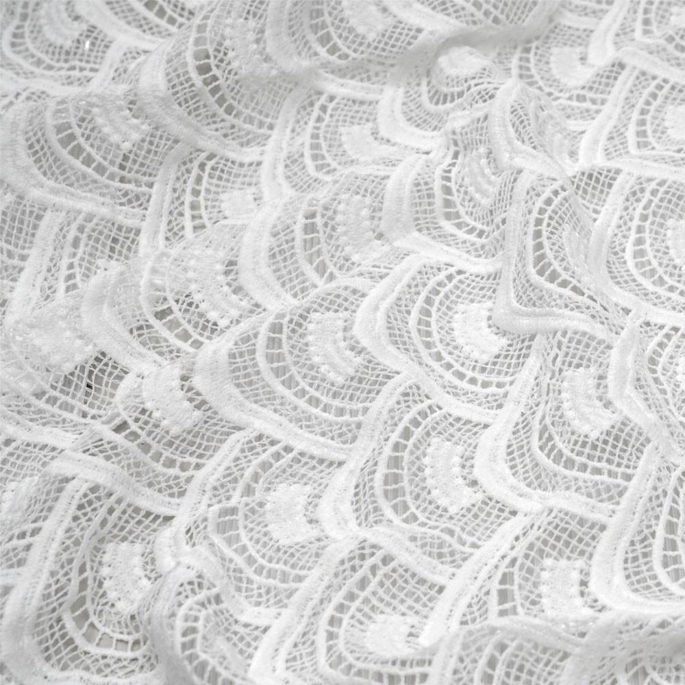 achat tissu dentelle éventail blanc - pretty mercerie - mercerie ne ligne