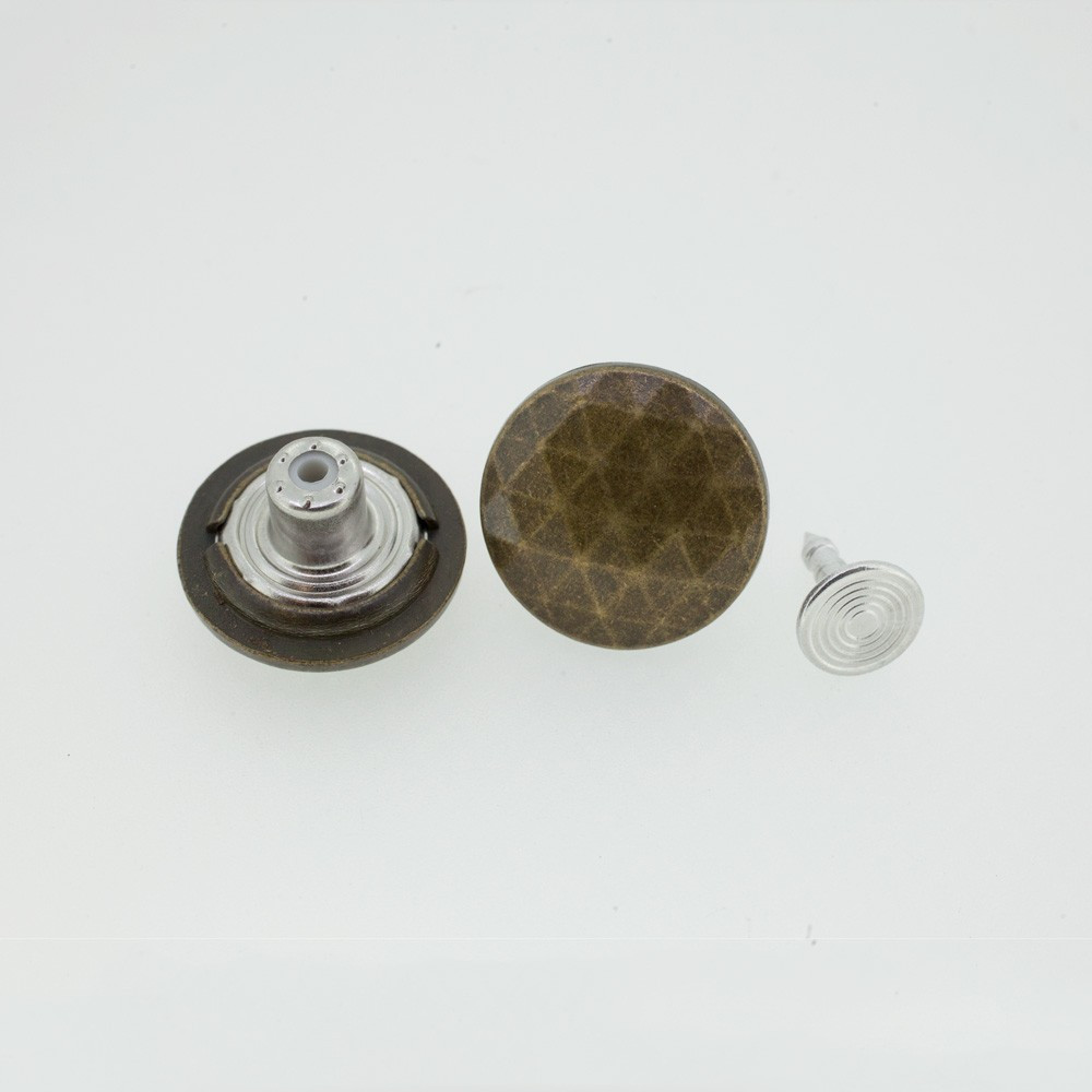 Bouton rond géométrique or