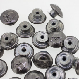 Bouton Jeans tête de mort noir