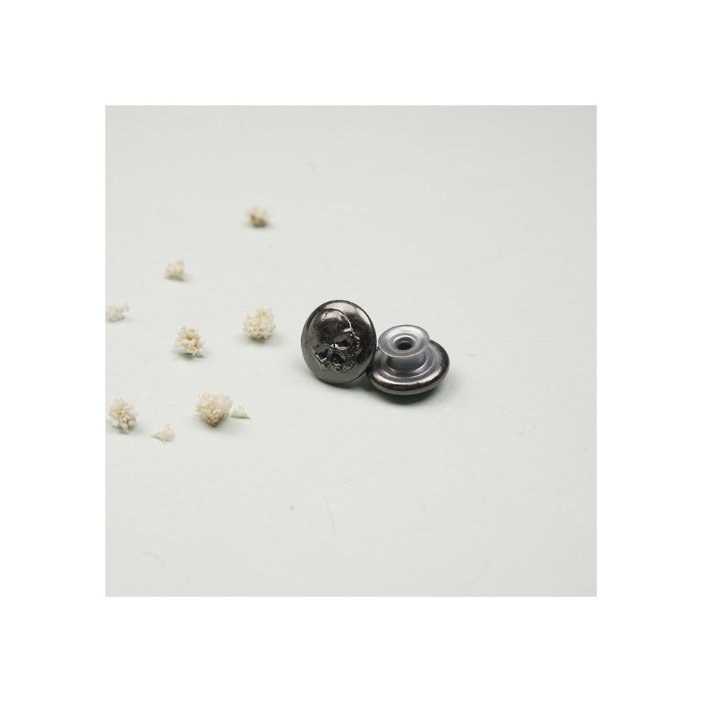 Bouton Jeans nickel motif tête de mort - mercerie en ligne -pretty mercerie