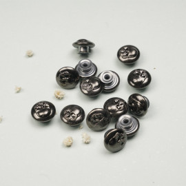 Bouton Jeans nickel motif tête de mort - mercerie en ligne -pretty mercerie