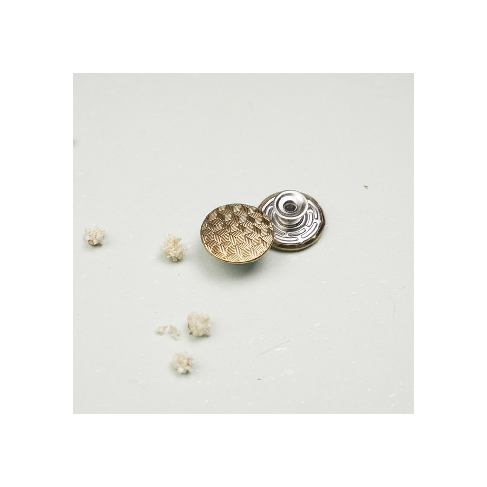 Bouton Jeans or motif effet cube 3D - mercerie en ligne - pretty mercerie