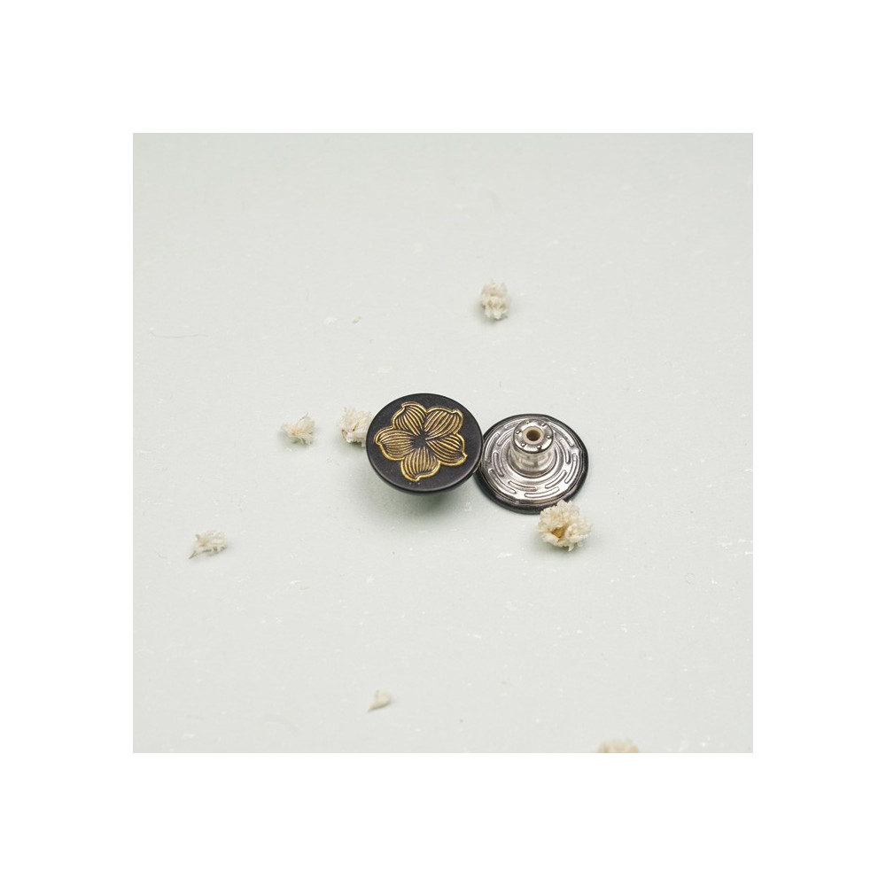 Bouton rond géométrique or