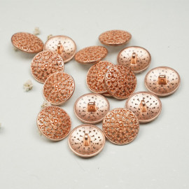 Bouton métal cuivre motif baroque ajouré - mercerie en ligne - pretty mercerie