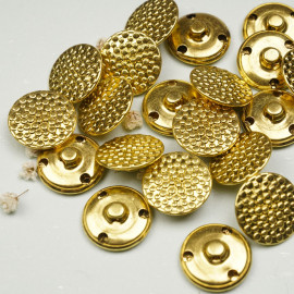 Bouton métal or motif petits ronds - mercerie en ligne - pretty mercerie