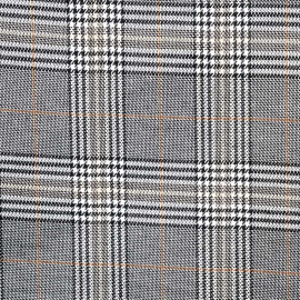 Tissu Prince de Galles noir et blanc et muscade - pretty mercerie - mercerie en ligne