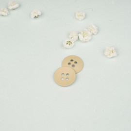 Bouton métal rond 4 trous beige 18 mm - mercerie en ligne - pretty mercerie