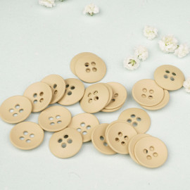 Bouton métal rond 4 trous beige 18 mm - mercerie en ligne - pretty mercerie