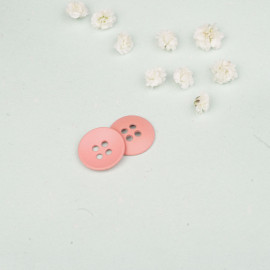 Bouton métal rond 4 trous rose 18 mm - mercerie en ligne - pretty mercerie