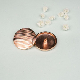 Bouton métal cuivre à motif lignes destructurées 33 mm - mercerie en ligne - pretty mercerie