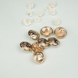 Bouton métal doré à motif pégase 18 mm - mercerie en ligne - pretty mercerie