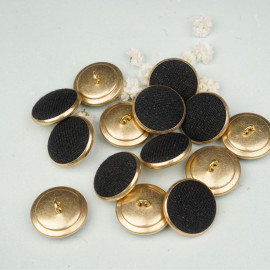 Bouton métal recouvert doré et noir 22 mm - mercerie en ligne - pretty mercerie