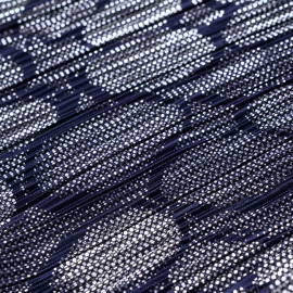 Tissu plissé bleu à motif ronds et pois argent - pretty mercerie - mercerie en ligne