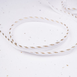 passepoil blanc bandes or et blanches - pretty mercerie - mercerie en ligne