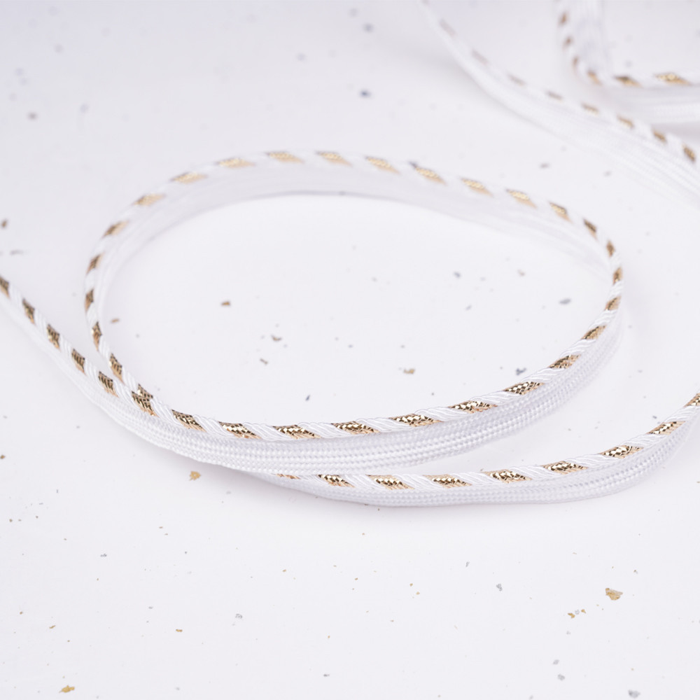 passepoil blanc bandes or et blanches - pretty mercerie - mercerie en ligne