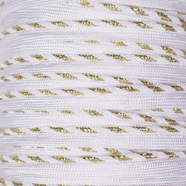 passepoil blanc bandes or et blanches - pretty mercerie - mercerie en ligne