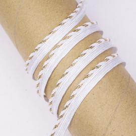 passepoil blanc bandes or et blanches - pretty mercerie - mercerie en ligne