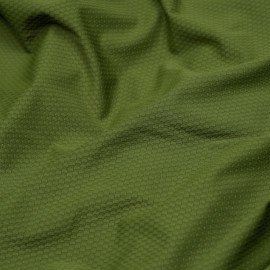 Tissu maillot de bain effet nid d'abeilles pesto - pretty mercerie - mercerie en ligne
