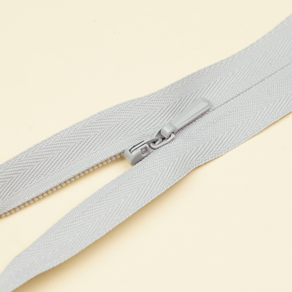 Fermeture éclair invisible non-séparable gris clair 25 cm  - pretty mercerie - mercerie en ligne